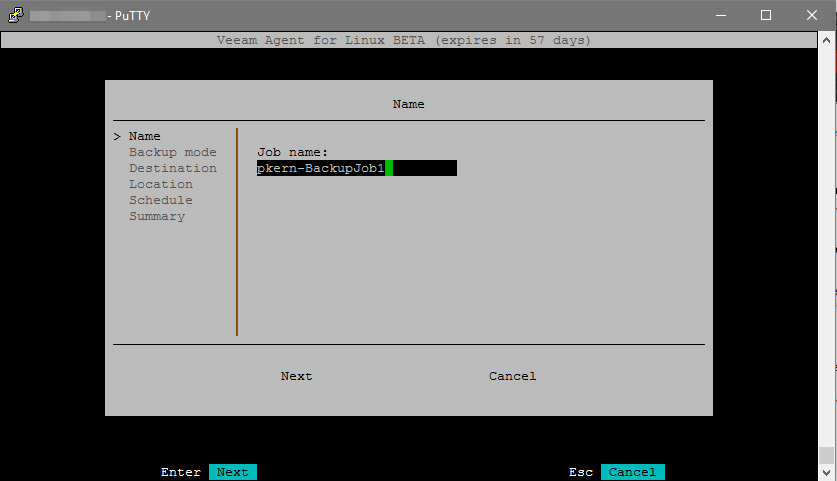 Ersteinrichtung: Veeam Backup for Linux