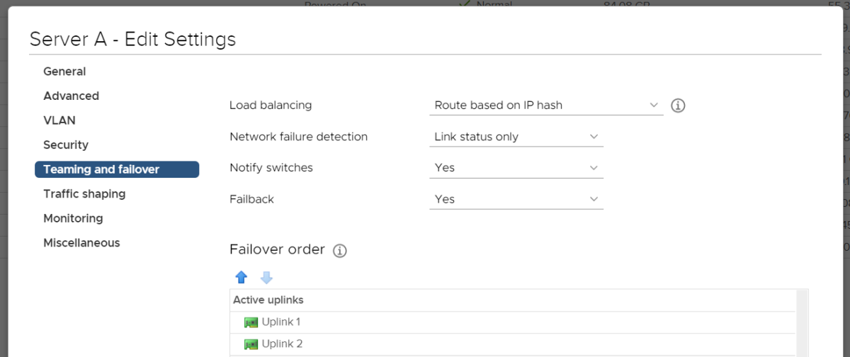 Let's Panic: ESXi failover not working, using Static LAG/etherchannel
