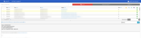mailpiler screenshot