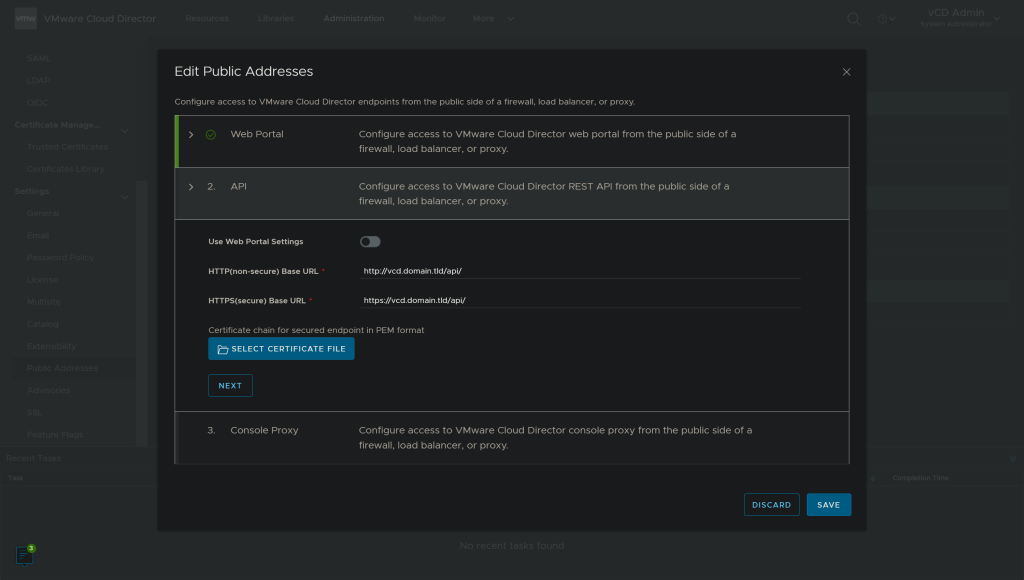 vCloud: "Public Addresses"