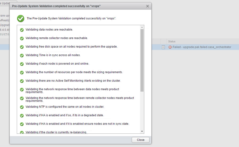 VA-OS 6.4 Upgrade: Prerequisites check okay VA-OS 6.4 Upgrade: Prerequisites check okay